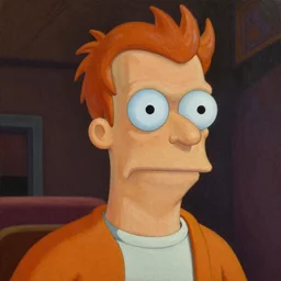 detailed portrait of fry futurama intricate, hyper detailed, realistic, oil painting, by julie bell, frank frazetta, cinematic lighting