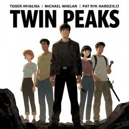 Twin Peaks comic poster cover artwork by Tomer Hanuka, Michael Whelan, Patryk Hardziej,  Makoto Shinkai and thomas kinkade, by Gregory Crewdson, Matte painting, trending on artstation and unreal engine