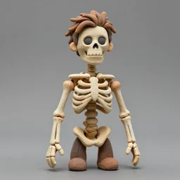 justin bieber as a skeleton, clay sculpture