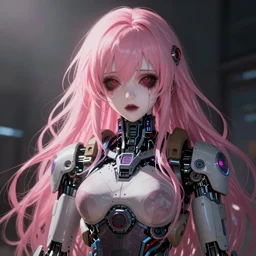 by kyoto animation, very creepy clown ghost in the shell robot girl pink hair, tears from the eyes, wearing cyberpunk intricate streetwear, beautiful, detailed portrait, intricate complexity, ilya kuvshinov, cell shaded, 4 k, concept art, by wlop, ilya kuvshinov, greg rutkowski, sharp focus, volumetric lighting, cinematic lighting