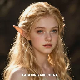 Portrait of a beautiful blonde elf girl, detailed digital art