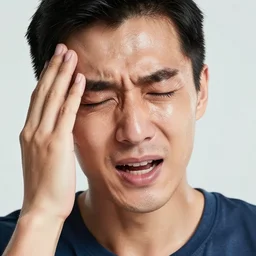 stock photo of man sweating uncontrollably stressed