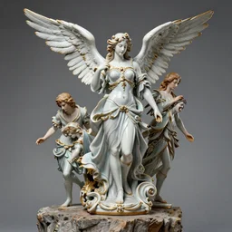 high intricate porcelain baroque angelic warrior standing on the edge of a cliff, maria panfilova, andrea savchenko, mike kime, ludovic plouffe, qi sheng luo, oliver cook, trending on artstation