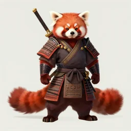 detailed concept art of a chinese anthropomorphic red panda samurai character by patryk stefaniak, darek zabrocki artstation,