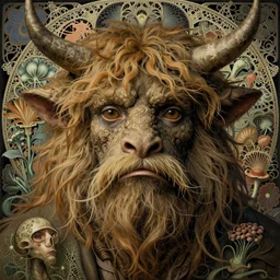 detailed realistic beautiful tyrolean farmer hay monster god face portrait by jean delville, gustave dore, iris van herpen and marco mazzoni, art forms of nature by ernst haeckel, art nouveau, symbolist, visionary, gothic, neo - gothic, pre - raphaelite, fractal lace, intricate alien botanicals, biodiversity, surreality, hyperdetailed ultrasharp octane render