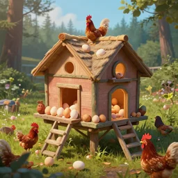 epic chicken coop digital art, organic eggs sold here, camano island, by leesha hannigan, wayne haag, reyna rochin, ignacio rios, mark ryden, van herpen, global ambient light, best on artstation, pixiv, stunning, gorgeous, much wow, cinematic, masterpiece