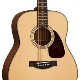 acoustic guitar on white background, highly detailed, digital illustration,
