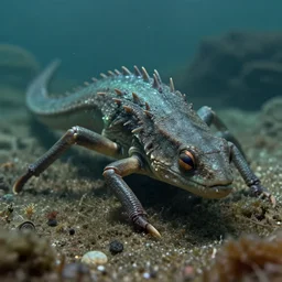 a very sharp and detailed photo of an unknown creature living in the depths of the unknown
