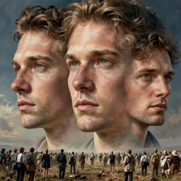 procedural human in the wild, long shot by martin johnson heade and jacek yerka, inspired by lee madgwick and ross tran, epic, huge scale, beautiful fine face features, intricate high details, sharp, ultradetailed