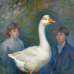 tonemapped transcendent portrait of lsd dream goose by seb mckinnon, john avon, claude monet