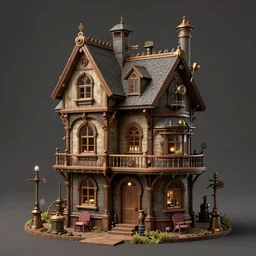 A steampunk house in the metaverse, matte painting by Martin Deschambault, featured in artstation, octane render, cinematic, elegant, intricate, 8k