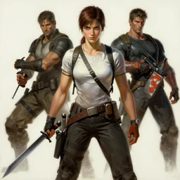 tomb raider, painting by gaston bussiere, katsuya terada, frank frazetta, tom of finland, trending on artstation