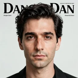 magazine cover featuring the famous surrealist artist Danger Dan, photograph of a man with black hair and a mustache, text reads DANGER DAN