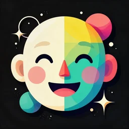 negative space, highly colorful, minimal, simplistic, amazing simple composition, vaporwave, gertrude abercrombie, minimalistic graffiti masterpiece, minimalism, 3 d abstract render overlayed, black background,, trending on artstation, ink splatters, pen lines, incredible detail, creative, positive energy, happy, unique, face, artgerm, self aware ai, ai generated image, mathematical structures