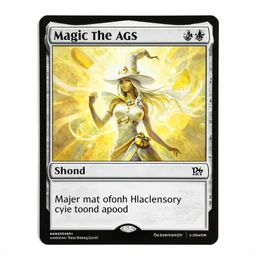 yellow and white magic the gathering trading card tall feminine wizard as painted by Moebius