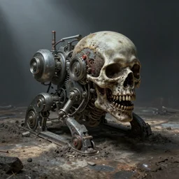 airbrushed deathworld fossile machine on muck stained carpet by kelly freas, geof darrow, alex ross, basil gogol fine art masterpiece baked at 3 0 0 f, matte painting, cold lighting, aged with sunlight, award winning horror, photorealistic render, cinematic