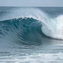 a giant smooth sea wave, professional, realistic, cinematic, establishing shot