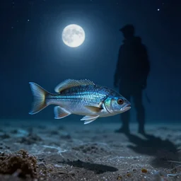 koi fish swimming over moonlit socotra island, starry night, dramatic lighting, cinematic, establishing shot, extremely high detail, photorealistic, cinematic lighting, artstation, by simon stalenhag, shadow of the tomb rider