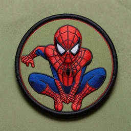 photograph of a spiderman military patch
