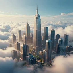 cyberpunk city in the clouds columbia # film 3 d 8 k resolution concept art