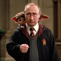 putin as dobby in harry potter, movie still, cinematic lighting.