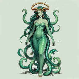 Medusa Monster, in style of Aleksi Briclot