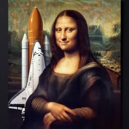 space shuttle painted by Leonardo da Vinci