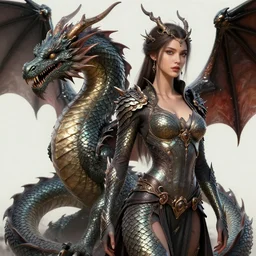 Half Beautiful Woman half dragon, demigod, beautiful, artstation, character design 4k, 8k, realistic, scales, fangs, girl, woman, detailed, hard