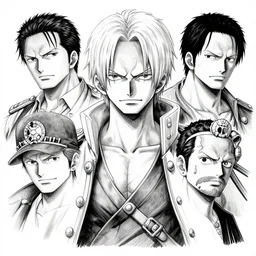 highly detailed ink portrait photo illustration of bunta sugawara marine headquarter admiral sakazuki akainu anime one piece, unreal engine, octane render, b & w clean shaped illustration by kim jung gi, ric estrada, ron english and eiichiro oda