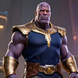 dwayne johnson as thanos, 3 d render, hyper realistic, detailed, portrait, ruan jia, by wlop, scifi, fanstasy, magic, the gathering, hyper detailed