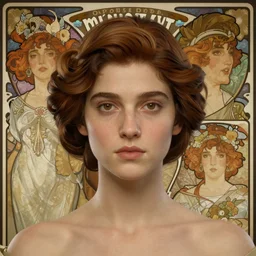 centralized close up portrait, serious, isabel may, alphonse mucha, rhads, ross tran, artstation, artgerm, octane render, 1 6 k