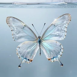 butterfly made of see - through water