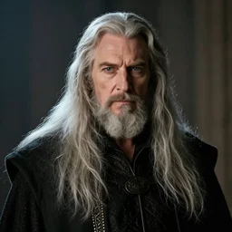portrait of a king with long hairs in alan lee and marc simonetti and emil melmoth style  , cinematic lighting