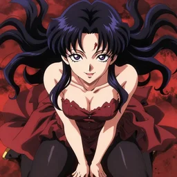 stunningly beautiful omnipotent megalomaniacal anime goddess who looks like junko enoshima, symmetrical perfect face smiling in a twisted, mischievous, devious and haughty way while looking down upon the viewer and taking control, mid view from below her feet, hyperdetailed, unreal engine 5, 8 k