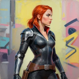 greg manchess portrait painting of fully armored natasha romanova aka black widow as overwatch character, medium shot, asymmetrical, profile picture, organic painting, sunny day, matte painting, bold shapes, hard edges, street art, trending on artstation, by huang guangjian and gil elvgren and sachin teng