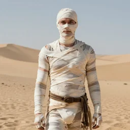 a desert druid wearing bandages all over his body, greg rutkowski
