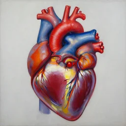 anatomically correct human heart, real heart, anatomic, painting by jackson pollock