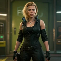 scarlett johansson after a bad mission in Cyberpunk 2077. CP2077. 3840 x 2160