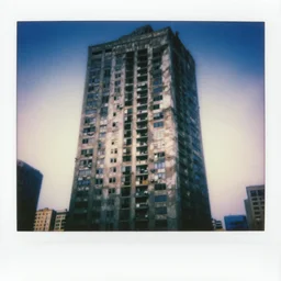 a forgotten skyscraper, filmic, instax, double - exposure, endless time, a long time ago, future