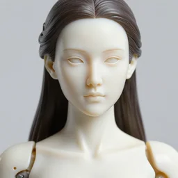 hyper detailed ultra sharp portrait of a beautiful well contoured porcelain marble ivory smooth fair cyborg warrior woman model, up close shot, sharp focus, global illumination, radiant light, biomechanical black currants headdress, cyberpunk brackets, laser cut paper microbes, bubble mushrooms, puffballs, rhizomorphs, alexandre ferra white mecha, irakli nadar, octane highly render, 4 k, ultra hd,