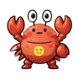 cute miss mascot crabaraque crabaraque crustle super hero sticker art, cronobreaker, beeple game icon
