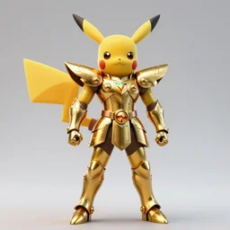 A golden zodiac knight from saint Seiya using the holy Pikachu golden armor, ears and thunder tail by Stanley Artgerm Lau, WLOP, Rossdraws, ArtStation, CGSociety, concept art, cgsociety, octane render, trending on artstation, artstationHD, artstationHQ, unreal engine, 4k, 8k,