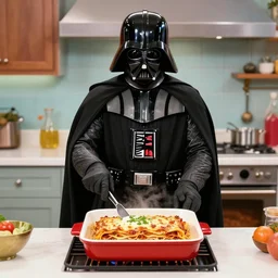 darth vader cooking lasagna, cooking show