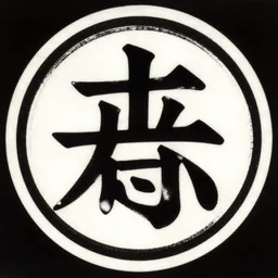 album cover art for large kanji in center circle design outer by akihiko yoshida