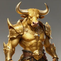 man cosplaying as a golden bull, intricate details, octane render, digital painting, artstation, concept art, sharp focus, illustration digital painting, art by wlop