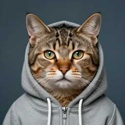 cat in a hoodie portrait by jeremiah ketner, peter kemp, ilya kuvshinov