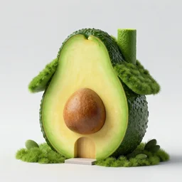 avocado designed as house