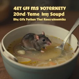 theres a rat in my soup, cinematic soft lighting, matte painting, calm, award winning, 4 k, concept art