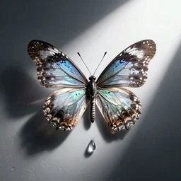 a drip of water in the form of butterfly