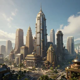 8 k hd detailed octane render of a steampunk city skyline - n 9